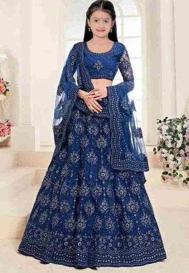 Women Wed Girls Lehenga Choli Ethnic Wear Embroidered Lehenga, Choli and Dupatta Set
