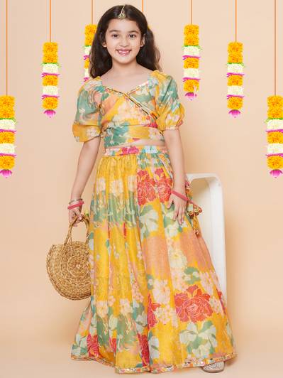 Bitiya By Bhama Girls Lehenga Choli Party Wear Printed Lehenga Choli