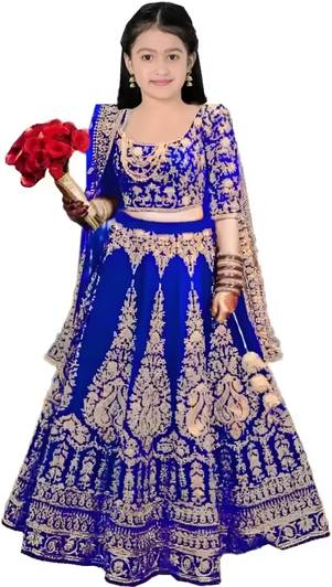 The Fashion Prime Girls Lehenga Choli Ethnic Wear Embroidered Lehenga, Choli and Dupatta Set