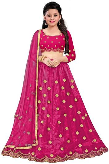 Harshiv Creation Girls Lehenga Choli Ethnic Wear Embroidered Lehenga, Choli and Dupatta Set