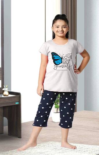 DRUZZEE Kids Nightwear Girls Printed Cotton Blend