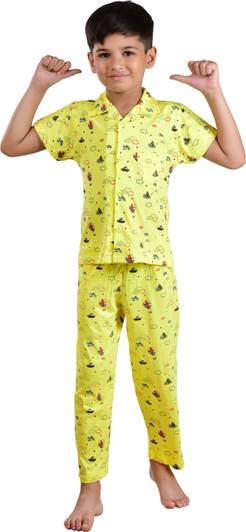 Clothe Funn Kids Nightwear Boys Printed Cotton