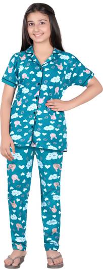 Blackballe Kids Nightwear Girls Printed Cotton