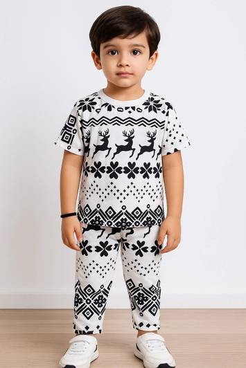 ETTUKITTU Kids Nightwear Boys Printed Cotton Blend