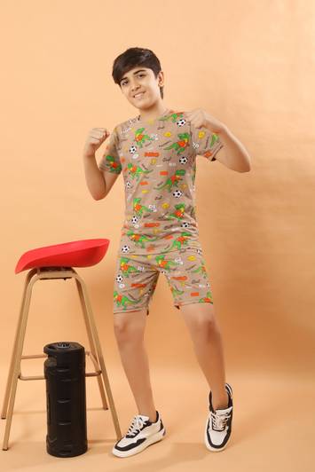 Ninos Dreams Kids Nightwear Boys Printed Cotton