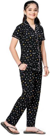 Bloem Kids Nightwear Girls Printed, Graphic Print Cotton