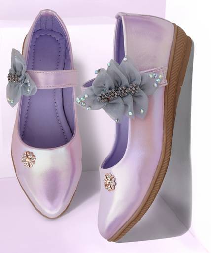 Edee Girls Velcro Ballerinas