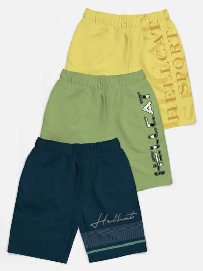 Hellcat Short For Boys Casual Printed Cotton Blend