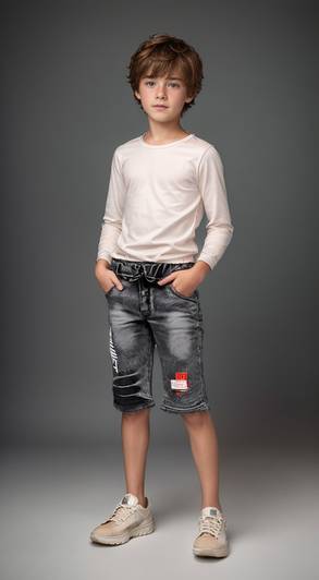 Ruyam Short For Boys Casual Printed, Dyed/Washed Denim