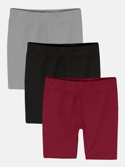 KiddoPanti Short For Girls Casual Solid Cotton Lycra