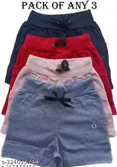 Fragment Short For Boys & Girls Party Solid Cotton Lycra