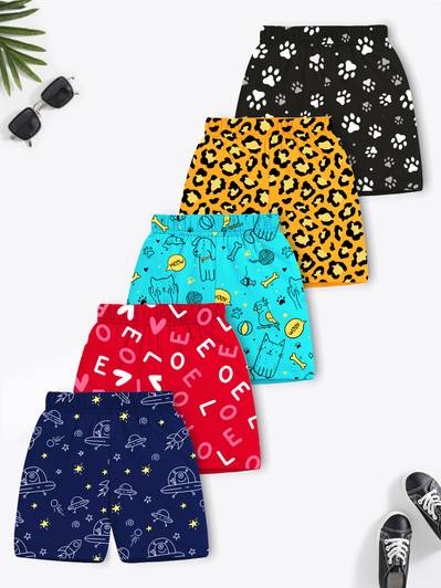 Trampoline Short For Boys & Girls Casual Printed Cotton Blend