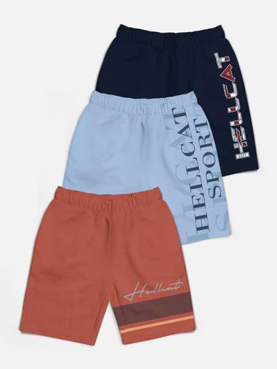 Hellcat Short For Boys Casual Printed Cotton Blend
