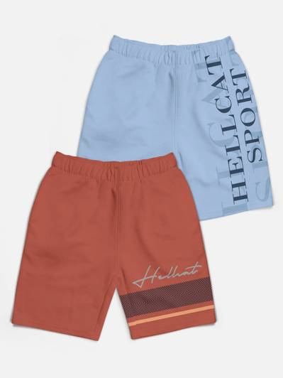 Hellcat Short For Boys Casual Printed Cotton Blend