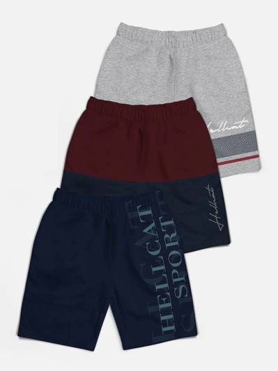 Hellcat Short For Boys Casual Colorblock Cotton Blend
