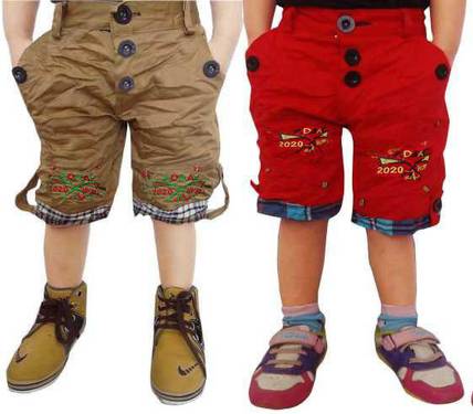 AD & AV Short For Boys Casual Solid Cotton Blend