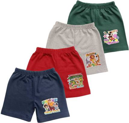 ULALAA CREATION Short For Boys & Girls Casual Self Design Cotton Blend