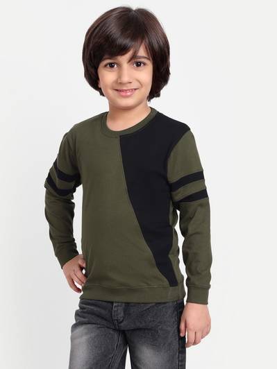 PROVOGUE Boys Colorblock Pure Cotton Regular T Shirt