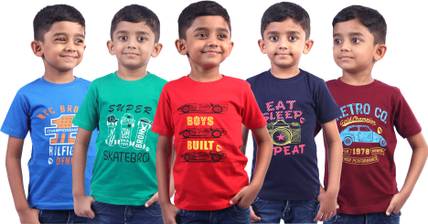 Soft Apparels Boys & Girls Typography Pure Cotton Regular T Shirt
