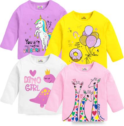 Kuchipoo Baby Girls Printed Cotton Blend Regular T Shirt