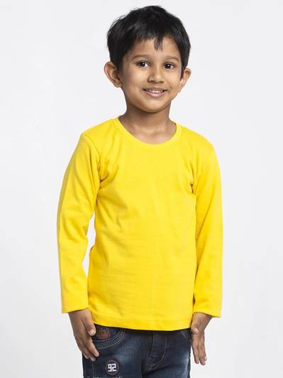 FRISKERS Boys Solid Cotton Blend Regular T Shirt