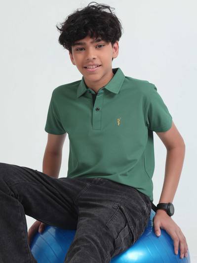 Stellers Boys Solid Polyester Regular T Shirt