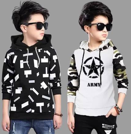 ATLANS CLOTHES Boys Printed Cotton Blend Regular T Shirt