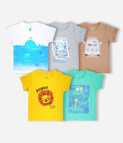 YUV Baby Boys & Baby Girls Printed Pure Cotton Regular T Shirt