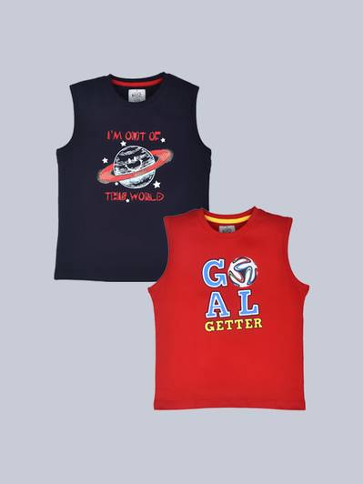 LUX cozi Boys Printed Pure Cotton Regular T Shirt