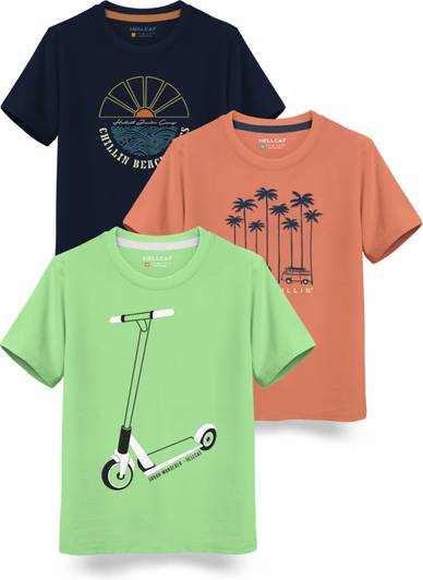 Hellcat Boys Printed Cotton Blend Regular T Shirt