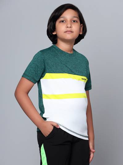 VECTOR X Boys Striped Polyester Regular T Shirt