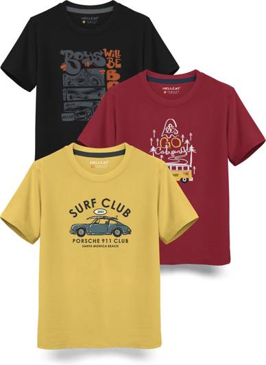 Hellcat Boys Printed Cotton Blend Regular T Shirt