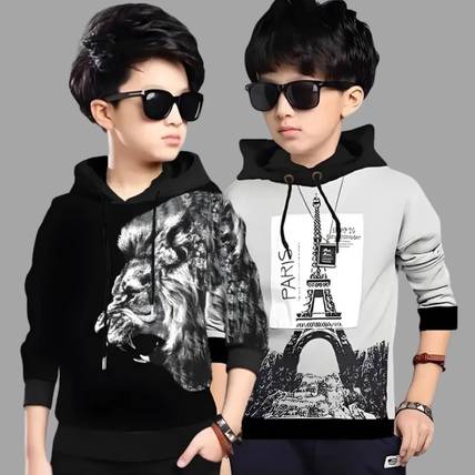 Ticoss Boys Printed Cotton Blend Regular T Shirt