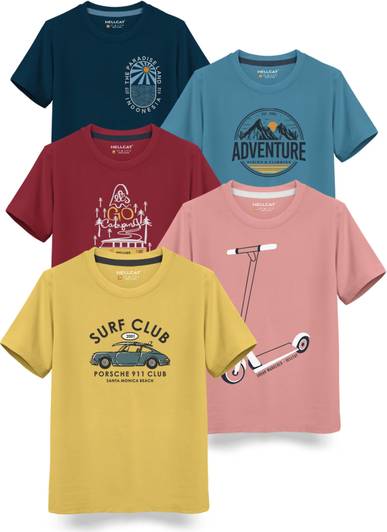 Hellcat Boys Printed Cotton Blend Regular T Shirt
