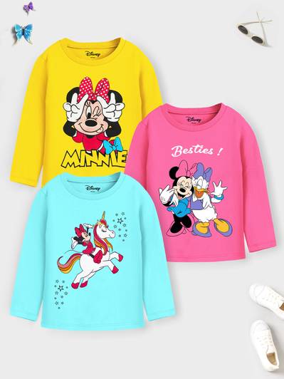 DISNEY BY MISS & CHIEF Girls Cartoon Cotton Blend Regular T Shirt