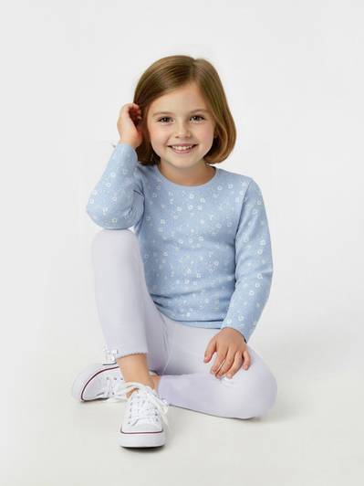 MAX Girls Printed Pure Cotton Regular T Shirt