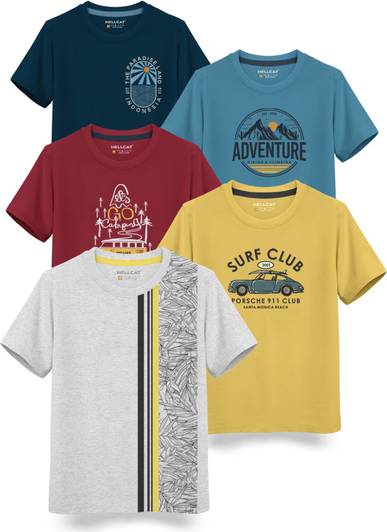 Hellcat Boys Printed Cotton Blend Regular T Shirt