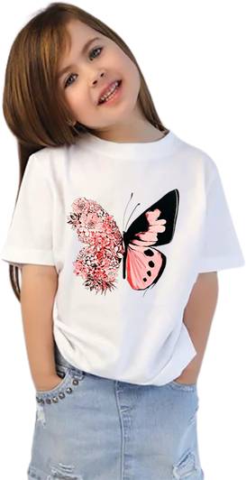 Truebiz Girls Printed Polyester Regular T Shirt