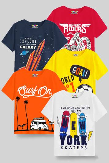 Kuchipoo Boys Printed Cotton Blend Regular T Shirt