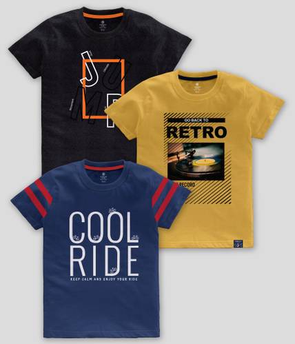 Codez Boys Printed Cotton Blend Regular T Shirt