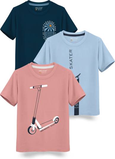 Hellcat Boys Printed Cotton Blend Regular T Shirt