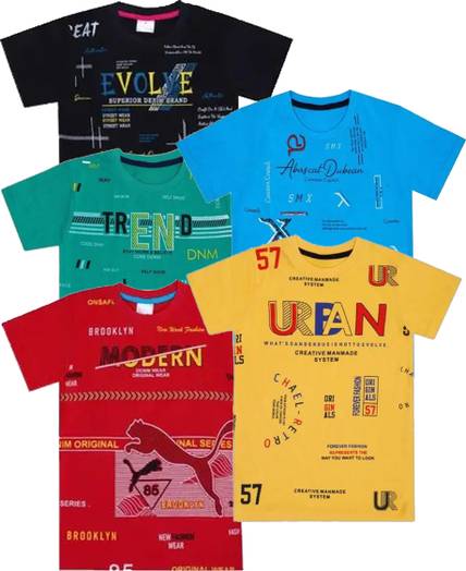 Fashionate World Boys Printed Pure Cotton Regular T Shirt