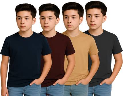 Belive in Yourself Boys Solid Elastane Regular T Shirt