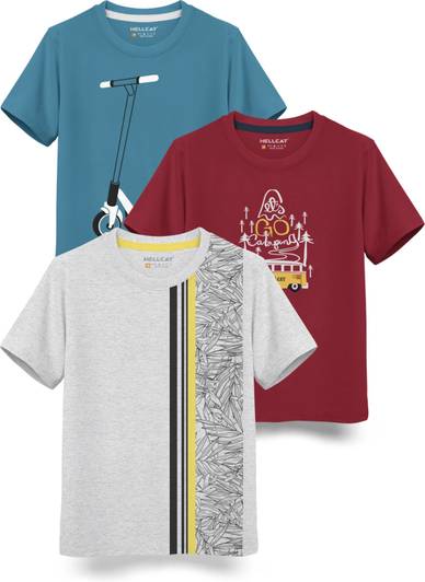 Hellcat Boys Printed Cotton Blend Regular T Shirt