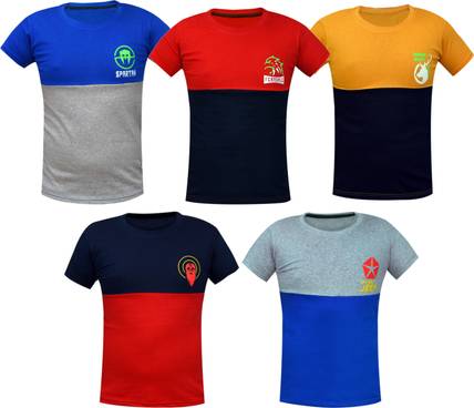 CUTE TREND Boys Printed Pure Cotton Regular T Shirt