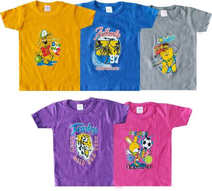Good Luck Baniyan Baby Boys Graphic Print Pure Cotton Regular T Shirt