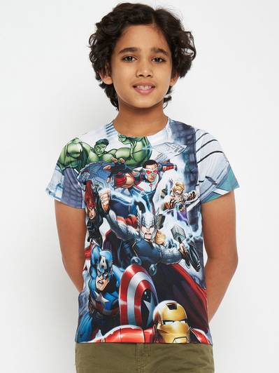 WYM TREND Boys Printed Polyester Regular T Shirt