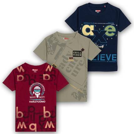 JACKBOY Boys Printed Polycotton Regular T Shirt
