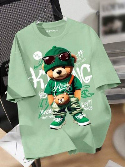 PROVOGUE Boys Printed Pure Cotton Regular T Shirt
