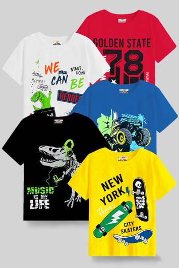 Kuchipoo Boys Printed Cotton Blend Regular T Shirt